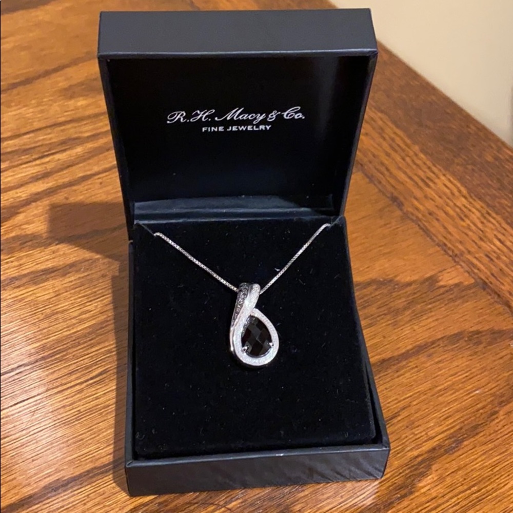 Macy’s black Onyx & Diamond necklace